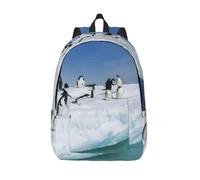 CHAbu Snow Mountain Penguin Canvas Zaino Libro Grande Capacità Classico Moda College Lavoro Viaggio, Nero , S, Casual