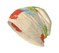 CHAbu Sorridente Signora Sulle Palme Auto Classiche Adulto Cappello In Maglia Berretto Berretto Elastico Senza Bordo Cappello Casual Leggero Corsa Pesca Ciclismo Danza, Nero , Taglia unica