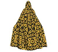 CHAbu Sunflower.. Mantello con cappuccio lungo unisex da vampiro da strega per adulti, per giochi di ruolo, feste, palcoscenico, 150 cm