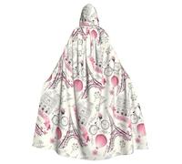 CHAbu The Eiffel Tower and A Bicycle Hooded Mantello Cosplay Costume Capo Tristo Mietitore Strega Vampiri Diavolo Festa in maschera Costume