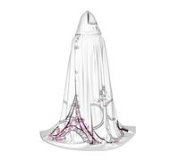 CHAbu Torre Eiffel con Parigi Coppia Viaggio Fiori Floreale Con Cappuccio Mantello Per Adolescenti Lungo Veste Mantello Medievale Cosplay Partito Carnevale Vestire Accessori