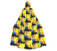 CHAbu We Can Do It Mantello con cappuccio lungo unisex mantello vampiro strega gioco di ruolo costume feste palcoscenico 150 cm