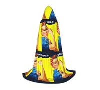 CHAbu We Can Do It - Mantello con cappuccio per adolescenti, mantello lungo per cosplay, feste medievali, carnevale, accessori per travestimento