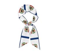 CHAbu West Virginia - Sciarpa di seta a strisce lunghe (panno di raso) alla moda foulard accessori per la vita quotidiana regali da viaggio, Nero , Taglia unica