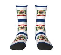 CHAbu West Virginia State Flag Calzini per adulti Calzini sportivi elastici traspiranti comodi da indossare tutti i giorni fitness all'aperto unisex, bianco, Taglia unica