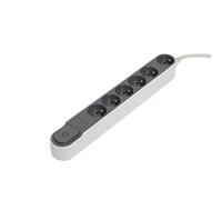 Chacon 48876 - Ciabatta multipresa con interruttore senza protezione contro le sovratensioni, 3 m, 6 prese, colore: Grigio scuro
