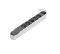 Chacon 49614 - Multipresa design con interruttore e senza protezione contro le sovratensioni a 6 prese, 1,5 m, colore: Grigio scuro