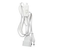 CHACON Prolunga con Interruttore, Bianco, 2 M