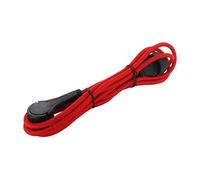CHACON 66765 Prolunga Tessile 3 m, 3 x 1,5 m2tessuto, Cavo e Spina Piatta Nera, Colore: Rosso