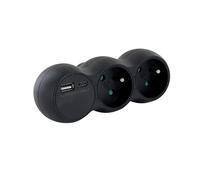 Chacon Biplite nero con USB A e C presa a muro