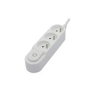 CHACON Blocco Design 3 x 16 A con interruttore, 3 m, colore: Bianco