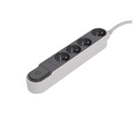 CHACON Blocco Design 4 x 16A con interruttore, 3 m, grigio scuro