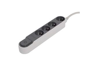 CHACON Blocco Design 4 x 16A con interruttore, 3 m, grigio scuro