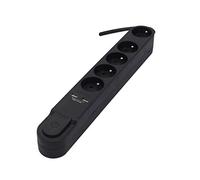 CHACON Blocco design 5x16A con interruttore + 2 USB, 3 m, colore: nero