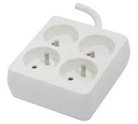 CHACON Blocco quadrato 4 x 16 A con cavo da 1,5 m - Bianco