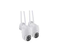 CHACON DiO Connected Home - Set di 2 telecamere esterne Dual Band cablate rotanti da 4 MP