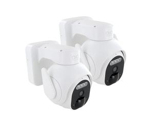 CHACON DiO - Set di 2 fotocamere esterne rotanti con batteria da 3 MP