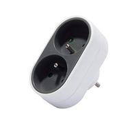 Chacon Domino - Biplite Design 2 x 16A, Colore: Grigio/Bianco