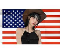 Chae ha vinto la bandiera americana 0,9 x 1,5 m per esterni e interni, Kim Chaewone bandiera degli Stati Uniti poster bandiera americana arazzo per camera da letto soggiorno dormitorio parete con