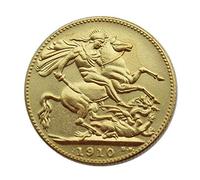 Chaenyu 1 sterlina d'oro Britannica 1902-1910 9 Tipi di Copia Monete Commemorative Dorate Ornamento souvenir-1910