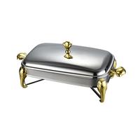 Chafing Dish a buffet, contenitore riscaldante in acciaio inox, pentole termostatiche, scaldavivande con manico, scaldavivande for catering, feste, buffet di nozze(Gold,2.9L)