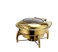 Chafing Dish Buffet Set Factory Direct Sale Buffet Stove Luxury all Gold Four Legged Chafing Dish Electric Use Fuel 6L/9L ()