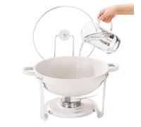 Chafing Dish Buffet Set - Maifanite Stone Nonstick 13.78 Inch | Rotondo Alcohol Heating Food Warmer | Removable Stand Server Tray For Catering Party Wedding Family Banquet Catering