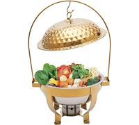 Chafing Dish Buffet Set, Stainless Steel Hanging Lid Dining Stove, Roll Top Chafing Dish Buffet Diamond-Shaped Lid And Round Stand for Buffet Restaurants And Banquets
