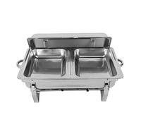 Chafing Dish, contenitore in acciaio inox per buffet, 2 scomparti per alimenti, scaldavivande buffet, contenitore per ristorazione e feste, capacità ca. 7,5 l