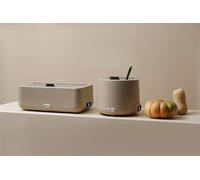 HENDI Scaldavivande, UNIQ, Buffet server, chafing dish, elettrico, sistema di bagnomaria, 12,5L, 220V, 700W, 607x402x(H)245mm, vetro temperato, acciaio inox, Alu, PP, beige