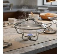 Chafing Dish in Acciaio Inox Resistente Alla Ruggine Scaldapietanze da Buffet
