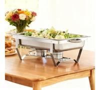 Chafing Dish Rettangolare Credenze Riscaldate Riscaldatori Piatti, Professionale con 2/3 vasche, Scaldapiatti in Acciaio Inox con Coperchio (55 x 35,5 x 26 cm (1 pezzo) (3))