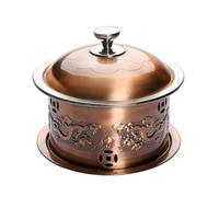 Chafing Dish rotondo con coperchio, set da buffet, scaldavivande, contenitore riscaldante in acciaio inox for riscaldare il cibo for hotel, buffet, campeggio, feste di matrimonio(26cm)
