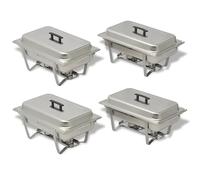 Chafing Dish Set da 4 pezzi, in acciaio inox, per buffet, catering e feste, antiruggine e durevole, ideale per uso domestico e gastronomico