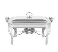 Chafing Dish Set da 6 l, in acciaio inox, con supporto, mantiene il cibo per eventi, colore argento caldo