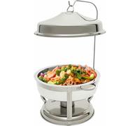 Chafing Dish Set, Stainless Steel Hanging Lid Dining Stove, Buffet, Round, Chafing Food Pan Buffet Warmer for Party, Restaurant, Hotel~,Gold (Silver)