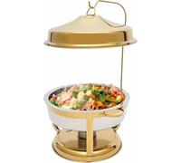 Chafing Dish Set, Stainless Steel Hanging Lid Dining Stove, Buffet, Round, Chafing Food Pan Buffet Warmer for Party, Restaurant, Hotel~/,Gold (Gold)