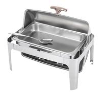 Chafing Dishes con coperchio scorrevole per buffet da 6 l/6,3 qt, scaldavivande rotondo, conservazione del calore, scaldavivande in argento e set con tanica per combustibile, fornello da banco, cater