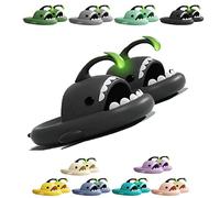 Chagoo Fish Slides, Cloud Shark Slides, Premium Anglerfish Shark Slides - Glow in the Dark, Nero , 40/41 EU