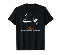 Chai Calligrafia Urdu Tipografia Minimal Desi Maglietta