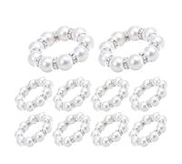 Chaies Anello per Tovagliolo con Perle,Portatovaglioli In Perla Imitazione | 10 Pezzi Di Fascie Con Perline | Per Tavola Da Pranzo Festa Appuntamento Cena Stile Campagna Matrimonio Hotel E Ristorante