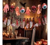 Chaies Banner Halloween Interieur - Banner Horror Edition Main Romping | Decorazione appesa sullo sfondo sanguinante per eventi, centro commerciale, parete, finestra, giardino