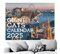 Chaies Calendario da parete 2025, calendario gatto 12 mesi 2025, calendario da parete urbano Big Cat, calendario quadrato con arazzi verticali, i gatti governano la terra, calendario di pianificazione