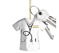 Chaies Ciondolo per auto in acrilico, ornamento per tappezzeria interna per auto,Portachiavi in acrilico per infermiere - per riflettori per vista posteriore di forma uniforme