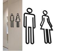 Chaies di servizi igienici, pannelli per la decorazione del bagno | Decorazione da parete per bagno adesivo | Segnale WC maschile e femminile, simboli moderni per il centro