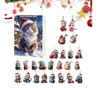 Chaies Il Giocattolo del Calendario Avvento per Natale, Conto Alla Rovescia Per Natale Con 24 Adesivi Acrilici 2D A Forma Di Gatto, Regalo Festivo Adorabile Per Tutta La Famiglia E Amici