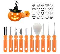 Chaies Kit Per Scultura Di Zucca Adatto A - Coltelli Da Tagliare Zucche | Modelli Halloween Sega Cucchiaio Raschietto Coltelli con Stencil per Adulti e Progetti Creativi