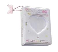 Chaies Libro per album fotografici, album fotografico - Porta biglietti da visita vuoto a 40 tasche con cuore d'amore | Portafoto pop coreano impermeabile per carte bancarie, carte piccole