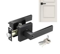 Chaies Maniglia per porta con serratura e chiave, maniglia privata, moderna maniglia per porta a 3 barre a tre barre, maniglia per porta d'ingresso robusta in lega di alluminio, silenziosa, per