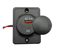 Chaies Porta del caricatore dell'automobile USB,Adattatore del caricatore dell'automobile USB - Caricatore automatico intelligente ultra veloce 18WPD - Caricatore USBQC3.0+PD con coperchio scorrevole